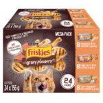 Friskies Gravy Pleasers Wet Cat Food, Chicken Variety Pack 3 Flavours - 156 g Can (24 Pack)
