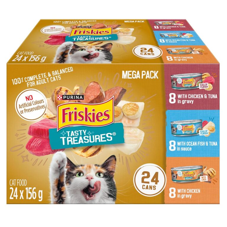 Friskies Tasty Treasures Wet Cat Food, Poultry & Fish Combo Variety Pack 3 Flavours - 156 g Can (24 Pack)