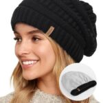 FURTALK Fleece Lined Knit Beanie Hats Double Layers for Women Men Fleece Lined Ski Skull Cap Slouchy Winter Hat Warm Toque