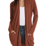 GRACE KARIN Essential Solid Open Front Long Knited Cardigan Sweater for Women