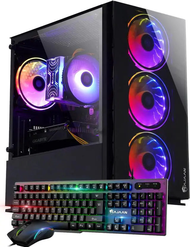 HAJAAN BREEZE Gaming Desktop Tower PC - Intel Core i3-10100F Processor 3.6GHz, 16GB DDR4 RAM, 1TB SSD, Nvidia GeForce GTX 1660 6GB, WIFI Windows 11