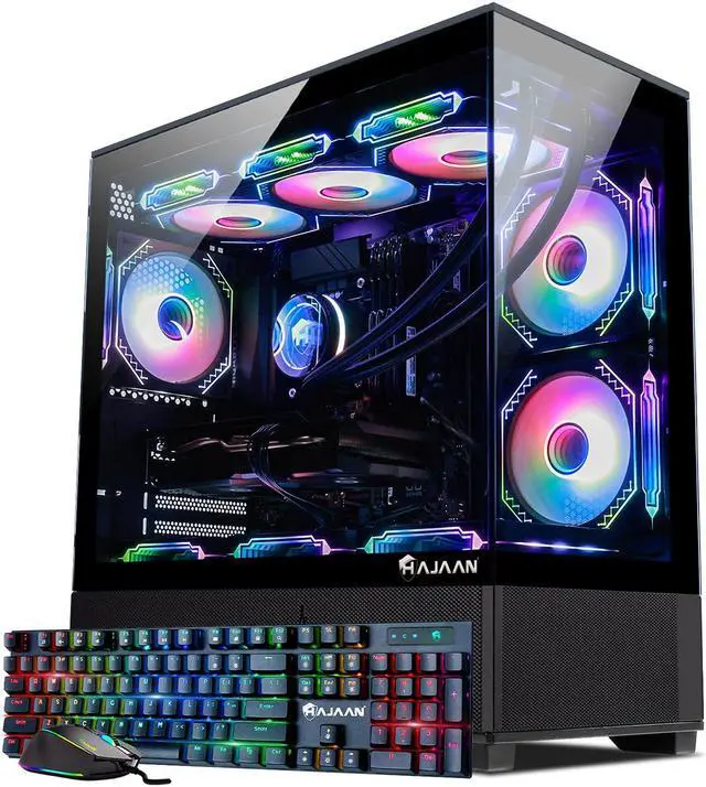 HAJAAN Gaming PC Desktop, AMD Ryzen 7 7700X Processor up to 5.4GHz, GeForce RTX 4070 12GB GDDR6, 64GB DDR5 6000MHz, 2TB NVMe SSD, WiFi Ready & Windows