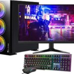 HAJAAN Gaming PC Desktop Tower - AMD Ryzen 7 5700X, RTX 4060 8GB GDDR6, 32GB DDR4 RAM, 1TB NVMe M.2 SSD, 27" Inch Curve Gaming Monitor, Windows 11