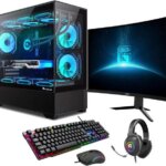 HAJAAN Gaming PC Tower Desktop - MSI 27" Curved Gaming Monitor Combo - RTX 4060 8GB - Intel Core i9-12900K - 32GB DDR4 RAM - 1TB NVMe SSD - Wifi 6 -
