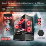 HAJAAN Liquid Cooled Gaming PC - MSI 27" Curved Gaming Monitor (RTX 4070 12GB GDDR6, Intel Core i7-13700F, 32GB DDR4 RAM, 1TB NVMe, Wifi 6, Bluetooth,
