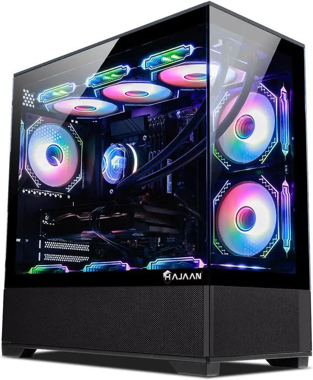 HAJAAN SuperX Gaming PC Liquid Cooled - Intel i7 12700F - GeForce RTX 4060 8GB - 32GB DDR4 - 2TB NVMe SSD - Windows 11 Pro - WiFi - Bluetooth -