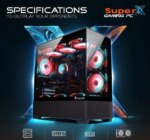HAJAAN SuperX Gaming PC - RTX 4070 12GB GDDR6 - Intel Core i5 12th Gen - 32GB DDR4 RAM - 1TB NVMe - WiFi - Bluetooth - Windows 11 Pro - Mechanical