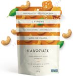 Handfuel Salted Caramel Cashews, Hand Roasted Salted Cashews, 4g of Protein, Proudly Canadian Made Plant Based Flavoured Nuts - 150 Grams
