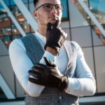 Harssidanzar Mens Luxury Italian Sheepskin Leather Gloves Wool Lined