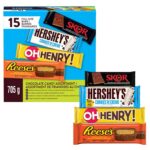 HERSHEY’S Full‑Size Chocolate Bars Variety Pack – 15 Bars, 705 g, Individually Wrapped Full Size for Valentine's Day gifting and sharing