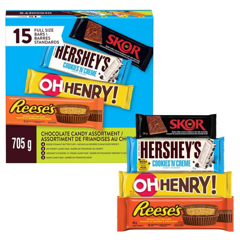HERSHEY’S Full‑Size Chocolate Bars Variety Pack – 15 Bars, 705 g, Individually Wrapped Full Size for Valentine's Day gifting and sharing