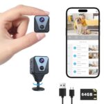 Hidden Spy Camera, 2K WiFi Mini Camera with 64G SD Card, 100 Days Standby Battery Life, Cloud & SD Storage, Clear Night Vision, AI Motion Detection, Real-Time Record Security...