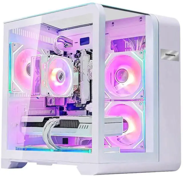 Hoengager Astral Mini Gaming PC -AMD Ryzen 7 7700 8-Core 3.8 GHz-RTX 5060 8GB -32GB DDR5 6000MHZ RAM-1TB PCIe SSD -WIFI &Bluetooth -RGB Fans-Prebuilt