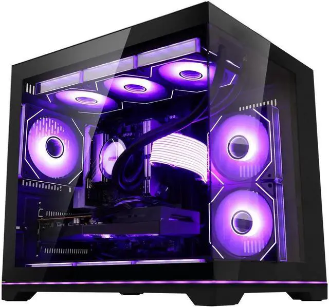 Hoengager Gaming PC -AMD Ryzen 7 9800X3D 8-Core 5.2 GHz-RX 9060 XT 16GB-32GB DDR5 RAM-1TB PCIe SSD-360 Liquid Cooler -WIFI &Bluetooth-850W PSU -ARGB