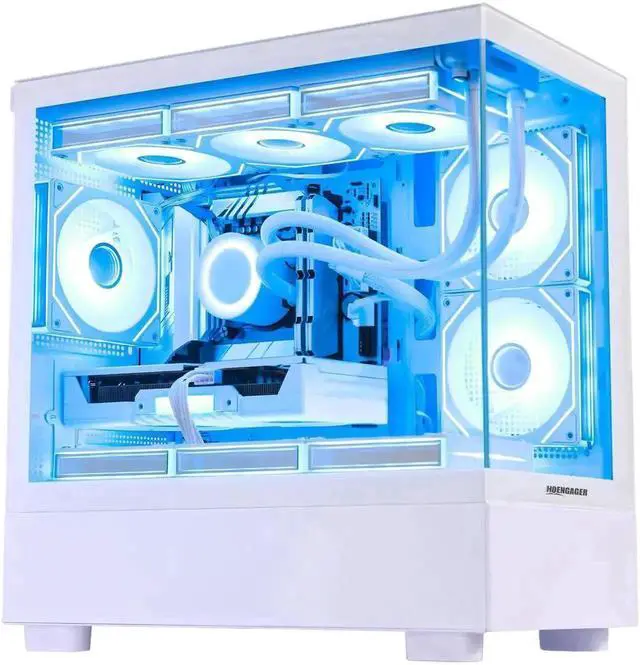 Hoengager Gaming PC Intel Core i7-12700K 12-Core (8P+4E) 3.6 GHz,Radeon RX 9070XT 16GB, 32GB DDR5 RAM 6000MHz,1TB PCIe SSD, WiFi & BT ,850W PSU,