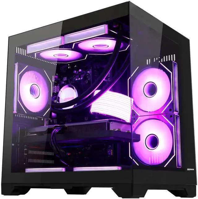 Hoengager RTX 5070 12GB Gaming PC Desktop - AMD Ryzen 7 5700X 3.4 GHz, 32GB DDR4 RAM, 1TB PCIe SSD, WiFi + BT, Windows 11 Home -RGB Prebuilt Computer