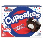 Hostess Chocolate Flavour Cupcakes with Decadent Chocolatey Frosting and Creamy Filling, Cake Snacks, Contains 12 cakes (6 packs, Twin-Wrapped)