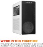 HP OMEN 16L TG03-0010 Gaming Desktop Computer, AMD Ryzen 5 8400F 4.2GHz, 8GB RAM, 512GB SSD, NVIDIA GeForce RTX 3050 8GB, Windows 11 Home, Snow White