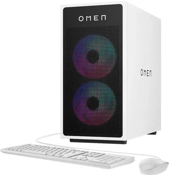 HP OMEN - 35L Gaming Desktop - AMD Ryzen 5 8400F - 16GB DDR5 Memory - NVIDIA GeForce RTX 5060 - 1TB SSD - Panda Metal