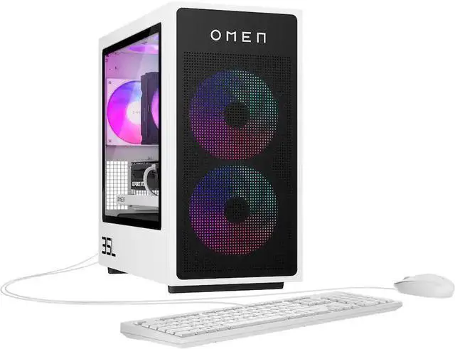 HP OMEN - 35L Gaming Desktop - AMD Ryzen 7 8700F 2024 - 16GB DDR5 Memory - NVIDIA GeForce RTX 5060 Ti 16GB GDDR7 - 1TB SSD - Panda Metal
