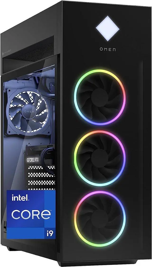 HP OMEN 45L Gaming Desktop, 13th Generation Intel Core i9-13900KF, 16 GB RAM, 1 TB Solid State Drive, NVIDIA GeForce RTX 4070 Ti Graphics, Windows 11