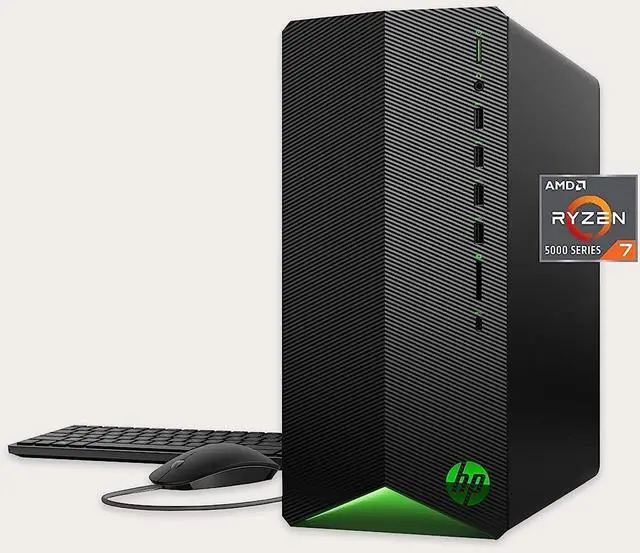 HP Pavilion Gaming Desktop, AMD Ryzen 7 5700G Processor, NVIDIA GeForce RTX 2060 graphic, 16 GB RAM, 1 TB SSD, Windows 11 Pro (TG01-2460, shadow