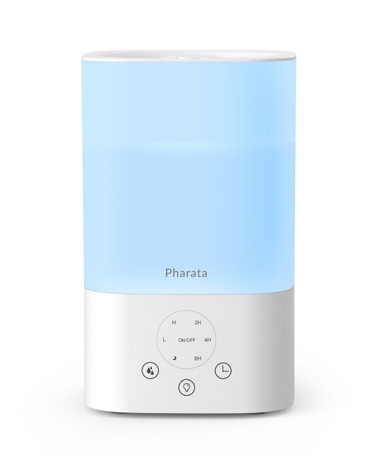 Humidifiers for bedroom, 3.5L Cool Mist Humidifier for Large Room, Top Fill Essential Oil Diffuser for Baby & Plant, Auto Shut-Off, Quiet Operation, White