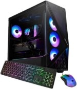 iBUYPOWER Slate 9 Black Gaming PC Desktop - AMD Ryzen 7 7800X3D - NVIDIA GeForce RTX 5060Ti 16GB - 32GB DDR5 RGB - 1TB NVMe SSD - SBA7N56T01