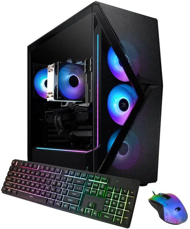 iBUYPOWER Slate Gaming PC Desktop - AMD Ryzen 7 5700, NVIDIA GeForce RTX 4060 Ti 8GB, 16GB DDR4 Non-RGB RAM, 1TB NVMe SSD