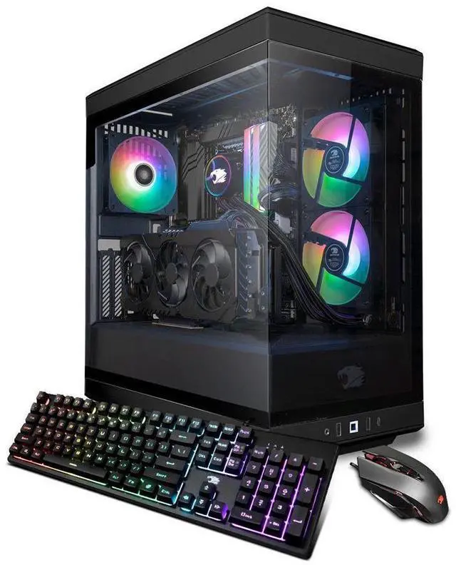 iBUYPOWER Y40 PRO Black Gaming PC Desktop - AMD Ryzen 7 9700X - AMD Radeon RX 9070XT 16GB - 32GB DDR5 RGB - 1TB NVMe SSD - Y40BA7R97XT02