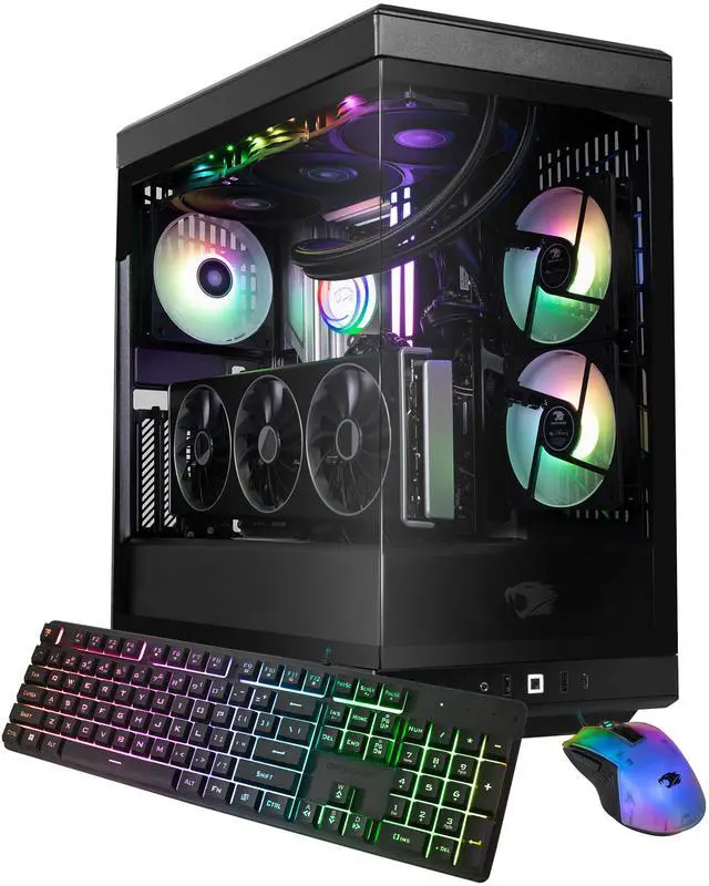 iBUYPOWER Y40 PRO Black Gaming PC Desktop - AMD Ryzen 7 9800X3D - AMD Radeon RX 9070XT 16GB - 32GB DDR5 RGB - 2TB NVMe SSD - Y40BA7R97XT01