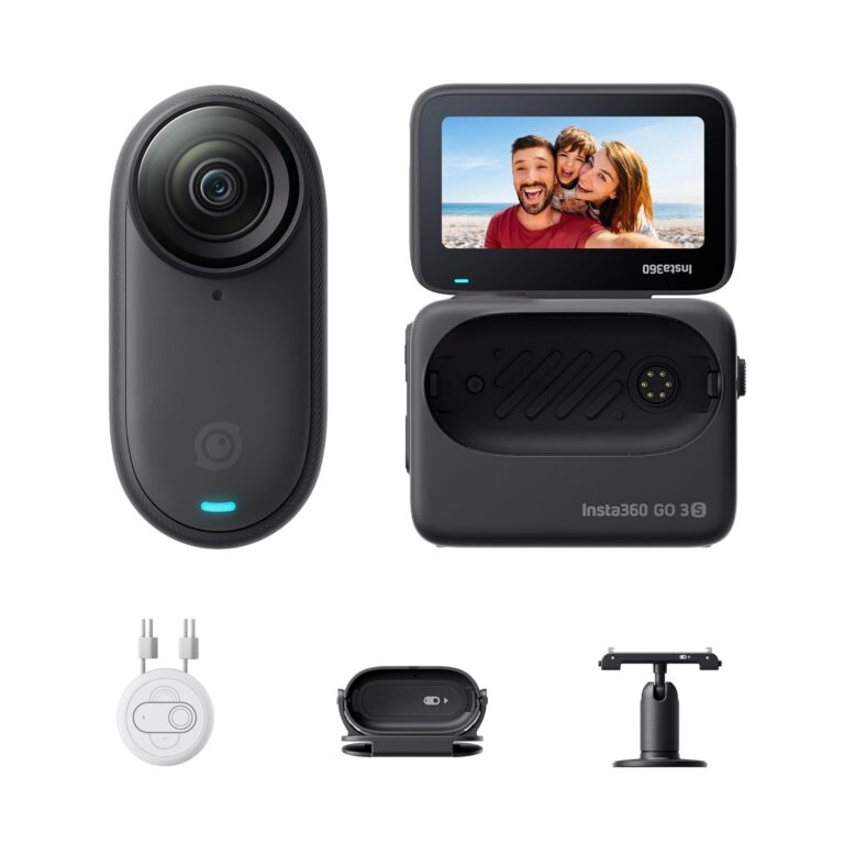 Insta360 GO 3S - 128 GB Black 4K Tiny Portable Vlogging Camera, Hands-Free POVs, Mount Anywhere, Stabilization, 140 Min Battery Life, 10m Waterproof, Pet POV