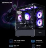 IPASON Gaming PC AMD Ryzen7 9700X, Geforce RTX5060 Ti 8G, 1TB NVME SSD, 32GB DDR5 RAM , 650W GOLD PSU ,6 Copper Tube Air cooler , MB650M , Windows 11