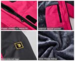 JHMORP Women's Winter Ski Snow Jacket Waterproof Windproof Fleece Lined Raincoat Winter Coat with Hood