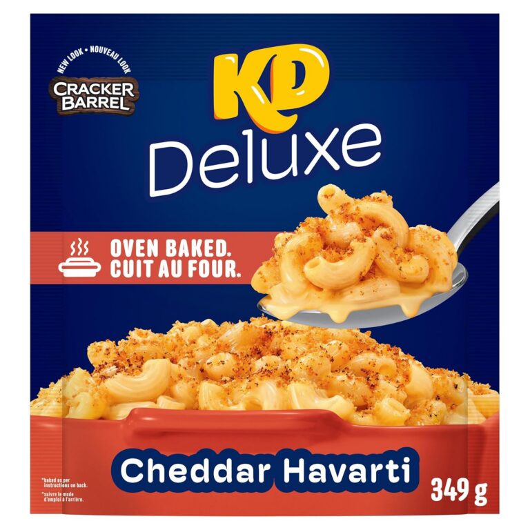 KD Deluxe Cheddar Havarti Oven Baked Macaroni and Cheese, 349 g Pouch