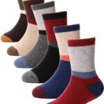 Kids Merino Wool Socks Boys Toddlers Thermal Hiking Winter Thick Warm Heavy Crew Cabin Cozy Socks 6 Pack