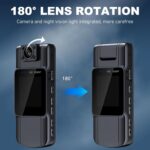 L11 Body Camera, 1080P HD Wearable Mini Body Cameras with IR Night Vision, 180° Rotatable Lens, 1.54inch Screen Police Bodycam for Meeting Law Enforcement