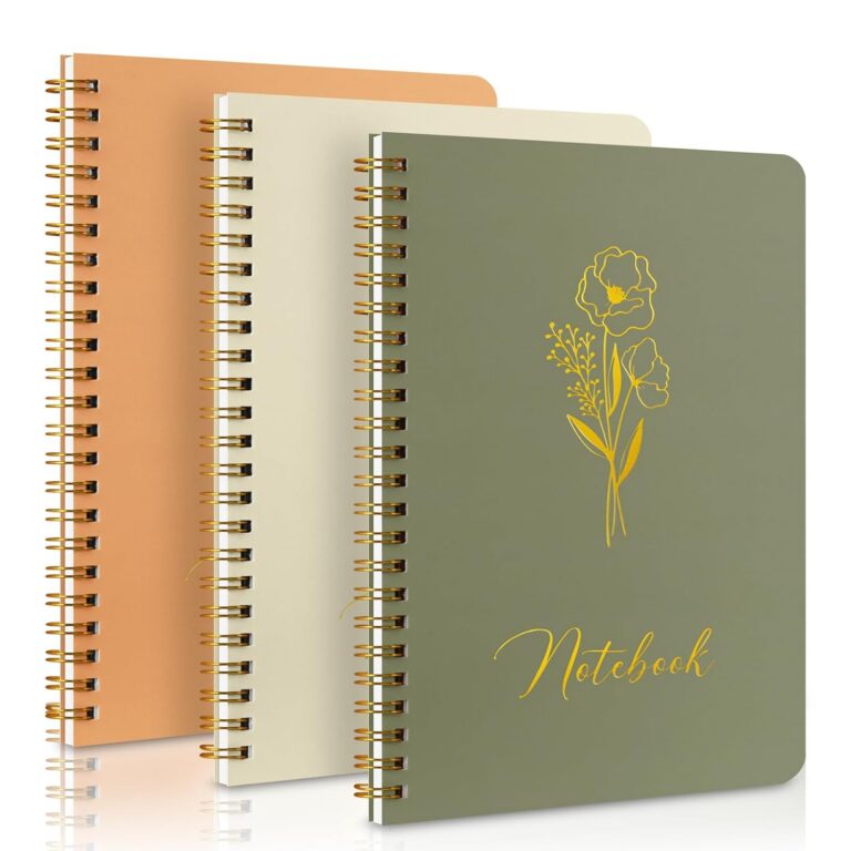Lanpn Aesthetic Spiral Notebook Set of 3, 5.5 x 8 Pastel Notebook with Pocket 3 Pack, A5 Small Tear Out Lined Page Cute College Ruled Journal for Note Taking Writing for Women...