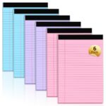 Legal Pads 5x8 Colored Note Pads, 6 Pack Small Notepad 5x8 College Ruled Paper, Colored Notebook Paper Writing Pads, Pink Legal Pads 5x8 Lined Paper, 30 sheets, Colored Paper...