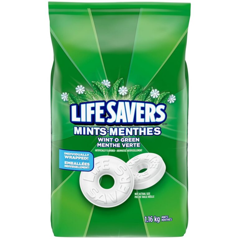 LIFE SAVERS, Wint O Green Individually Wrapped Candy Mints, Value Bulk Bag, 1.16kg