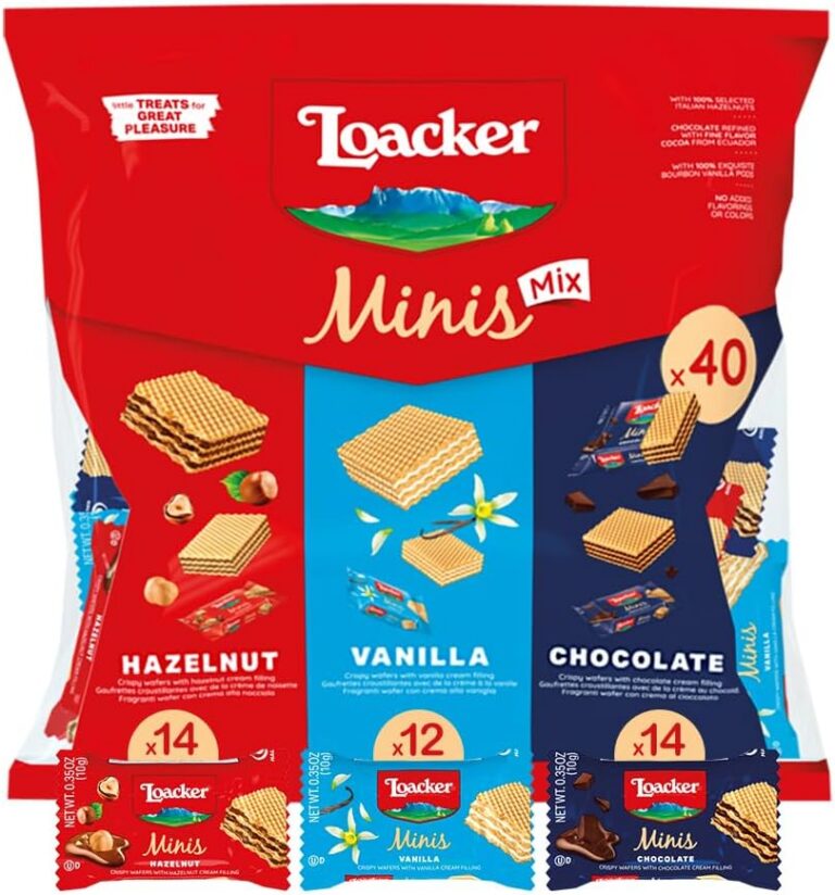Loacker Minis Variety Pack | Assorted Crispy Wafer Cookies - Hazelnut, Chocolate, and Vanilla Cream Filling | 30% Less Sugar | Non-GMO | Sustainably Sourced Ingredients |...