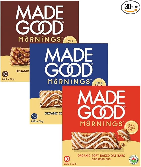 MadeGood Mornings Soft-Baked Oat Bars Variety Pack (Variety)