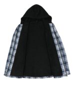 Men's Sherpa Lined Full Zip Hooded Plaid Flannel Shirt Jacket