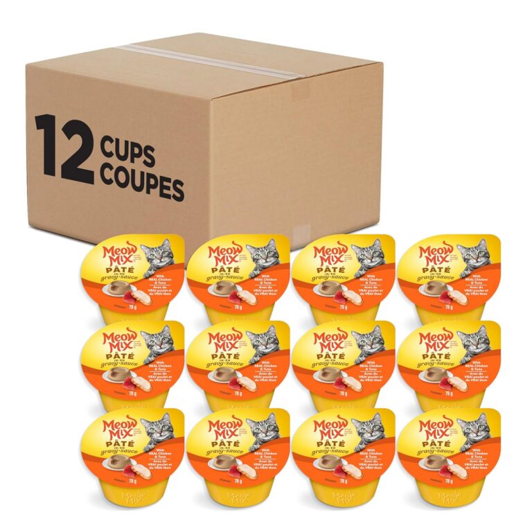 Meow Mix Wet Cat Food Cup, Paté in Gravy Sauce with Real Chicken and Tuna, 78g, Pack of 12