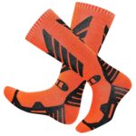 Merino Wool Ski Socks - 2 Pairs Knee High Skiing Socks, Winter Warm Snowboard Thermal Socks