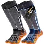 Merino Wool Ski Socks Women Men,2 Pairs Knee High Winter Warm Skiing Socks Performance Thermal Snowboarding Socks