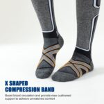 Merino Wool Ski Socks Women Men,2 Pairs Knee High Winter Warm Skiing Socks Performance Thermal Snowboarding Socks