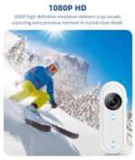 Mini Action Camera, 1080P Sports WiFi Camera with EIS Anti Shake, 1/4 Inch Thread, Wearable Body Camera Vlogging Cameras Accessory for Cycling Travel, Support up to 256G