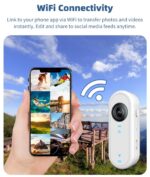 Mini Action Camera, 1080P Sports WiFi Camera with EIS Anti Shake, 1/4 Inch Thread, Wearable Body Camera Vlogging Cameras Accessory for Cycling Travel, Support up to 256G