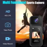 Mini Action Camera,1080P Thumb Action POV Camera,Small Body Camera with 170° Wide Angle Lens,Portable Mini Body Cam for Vlogging,Cycling, Motorcycle,Travel,Helmet Cam for Recording